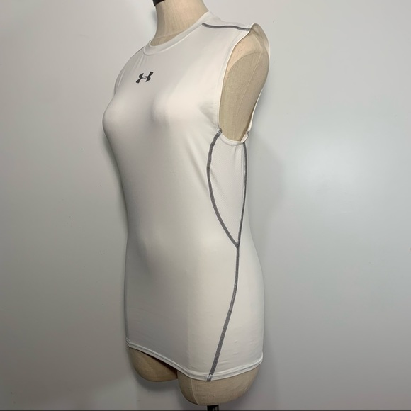 Under Armour White Sleeveless Compression Top. - Picture 4 of 6